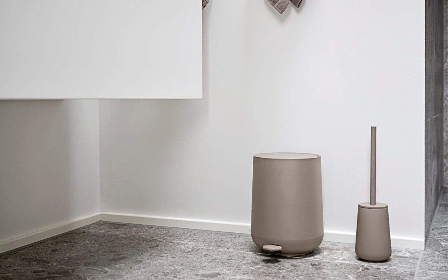 Zone Denmark Nova One Ceramic Toilet Brush | with Brush Holder Soft Touch | Enhance Your Bathroom with a Chic and Practical Duo for Modern Style and Effortless Hygiene - Coating (Taupe)
