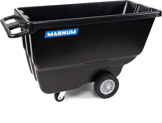 Tilt Truck, 1/2 Cu. Yd. Capacity Dump Cart with Heavy Duty 12” Wheels & 5” Casters for Handling, Transporting on Construction Jobsites, 750 lbs, Trash Cart with Wheels DUC12A