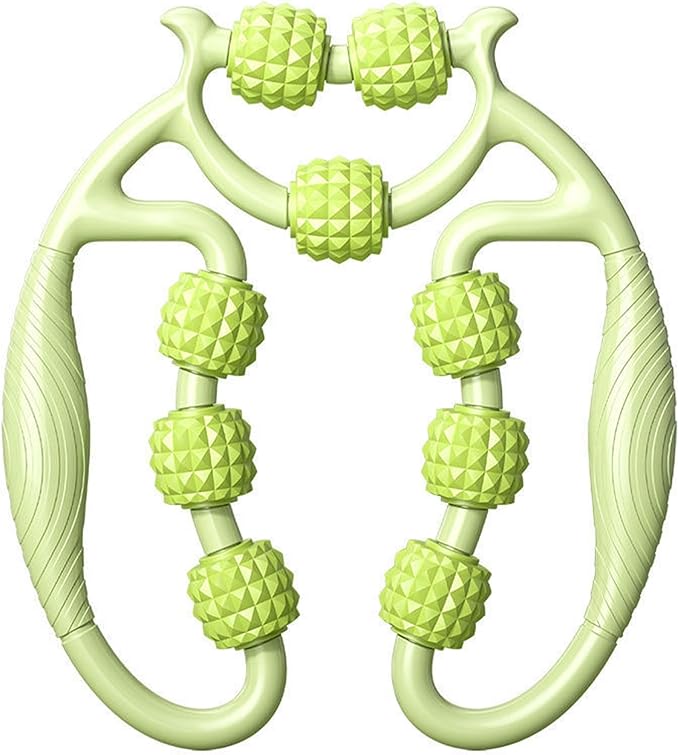 9 Wheels Muscle Roller, Leg Massager Muscle Relaxation Stretching Roller Foam Roller Deep Tissue Massager for Thigh Arms Leg Waist(Green)