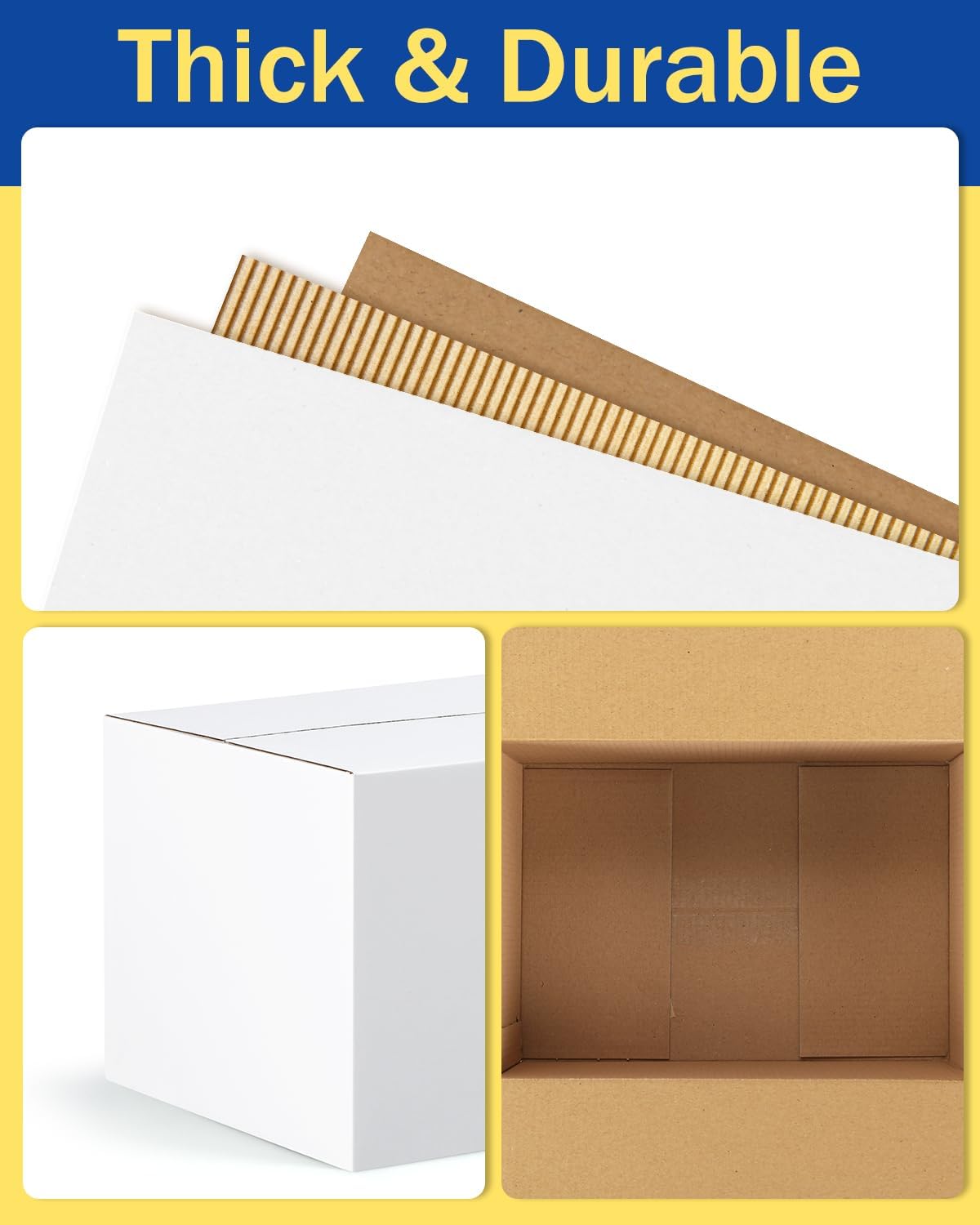 Assorted-Sizes-Shipping-Boxes-40-Pack: 9x6x4 & 11x6x6 Small-Shipping-Boxes-Mailers, White Corrugated-Cardboard-Boxes-for-Packing-Small-Business Mailing