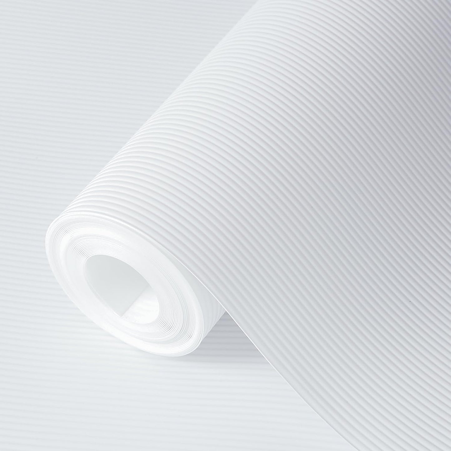 Shelf Liners 24 in x 20 ft EVA Drawer Mats, Non-Adhesive Cupboard Protector, Kitchen Cabinet Lining Fridge Liner (White Stripe, 61x610cm)