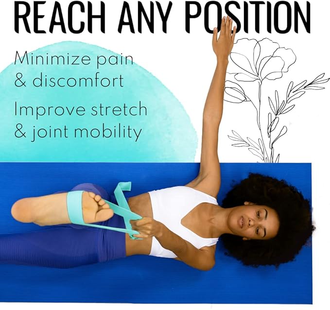 TECEUM Yoga Strap & Mat Strap – 2 IN 1 – Cotton – 6 ft 8 ft 10 ft (30+ colors) – Adjustable Non-Slip Belt for Yoga, Pilates, Stretching, Physical Therapy, Fitness & Home Workout – For Carrying Mats