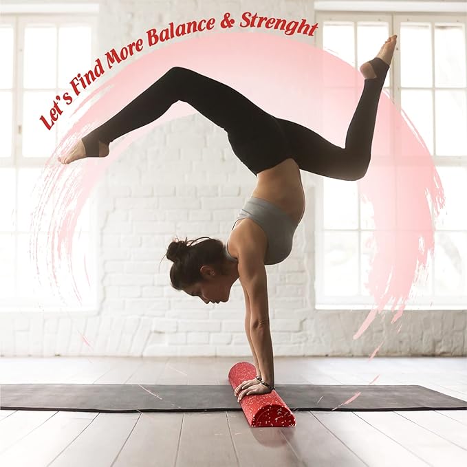 Yes4All High-Density EPP Half Round Back Roller Foam, Exercise Foam Roller for Yoga, Pilates & Stretching - 12, 18, 24, 36 inch