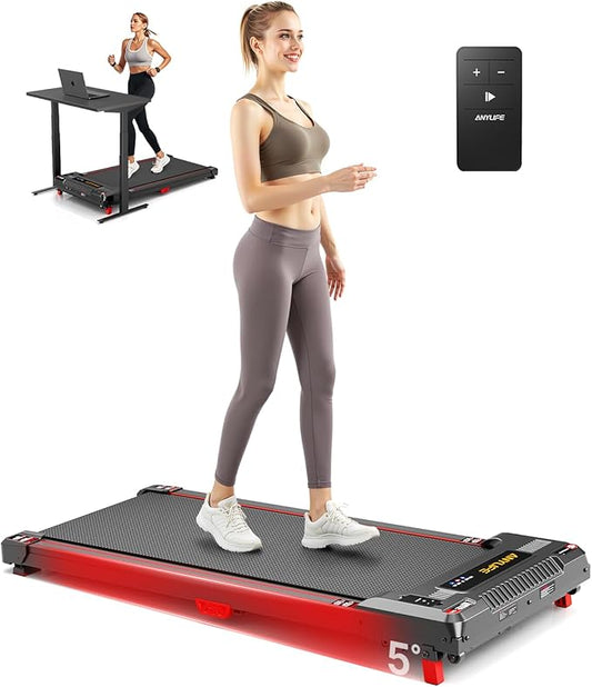 Walking Pad Treadmill, Anylife Incline Walking Pads Under Desk 330lb Capacity, 2.5HP Portable Treadmills for Home, Compact Treadmill Small Running Pad with LED Display, Remote Control