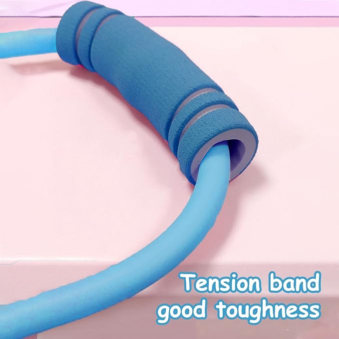 2 Pcs Figure 8 Resistance Band, Resistance Band with Handles, Suitable for Full Body Exercise, Strength Training, Flexibility, Exercise Elastic Rope, Suitable for Home, Gym (Blue)