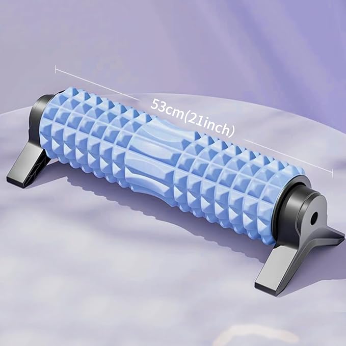 New Upgrade Bracket Foam Roller, 21 Inch Firm Deep Tissue Muscle Massager for Back Leg Pain & Sore Muscles (Blue)