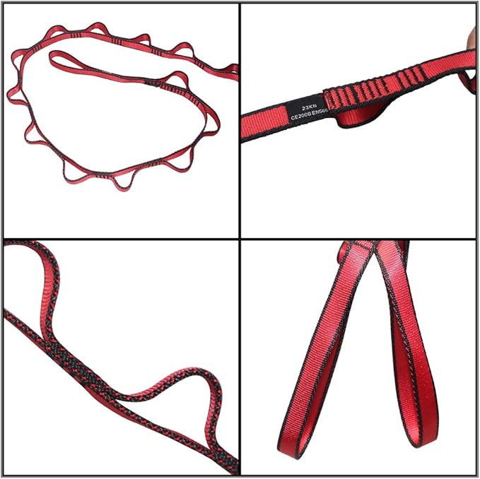 KIKIGOAL 2pcs Safety Daisy Chains Strong Climbing Strap Adjustable Nylon Strap Rope Yoga Pilates Stretching Straps