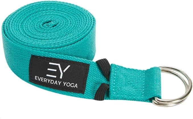 Everyday Yoga Super Strong Strap with Metal D-ring Buckle - Improve Flexibility, Stretching, and Physical Therapy Fitness.