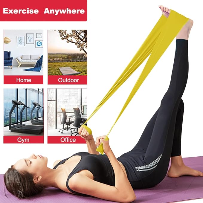 Resistance Bands, Elastic Exercise Bands for Working Out, Physical Therapy, Recovery, Yoga, Pilates, Strength Training