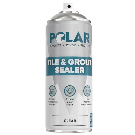 Polar Tile & Grout Sealer Clear Aerosol Spray - 1 x 13.5 Fl Oz | Instantly Waterproofs and Protects Floor Tile Grout | Ideal for Bathroom, Shower & Kitchen | Interior & Exterior Tile Sealer