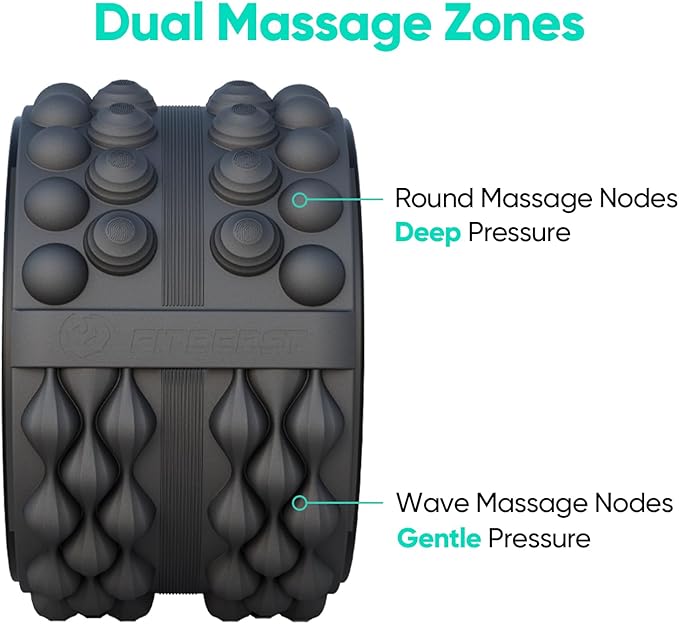 FitBeast Back Roller, Back Wheel Foam Roller - Targeted Muscle Roller for Deep Tissue Massage, Back Stretcher