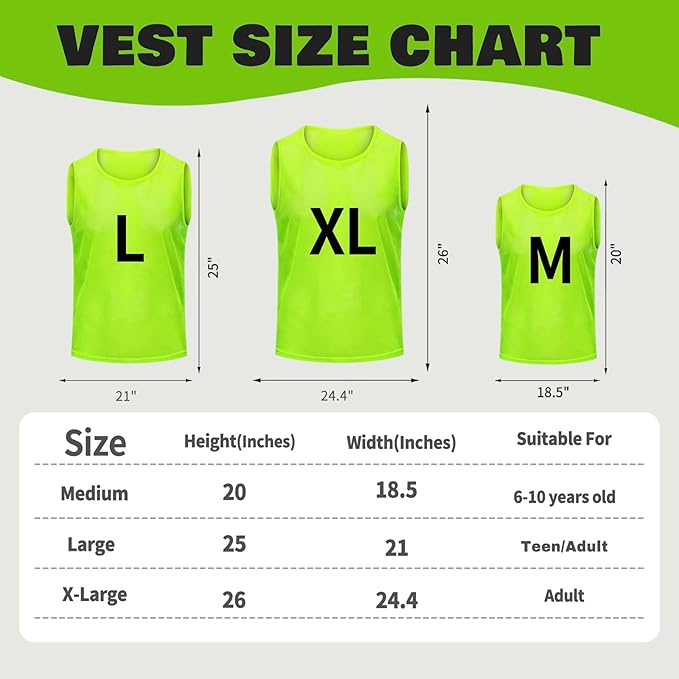 12/24/48PCS Pinnies Youth Team Pennies for Sports Kids and Scrimmage Vests for Soccer Basketball Jersey Practice