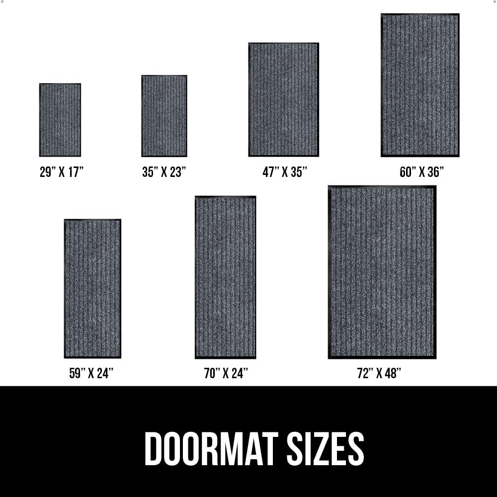 GORILLA GRIP Traffic Guard Door Mat, 60x36, Heavy Duty Welcome Mats, Commercial Office Space Doormat, Waterproof, Fade Resistant, Strong Rubber Backing, Low Profile, Shoe and Boot Scraper, Gray