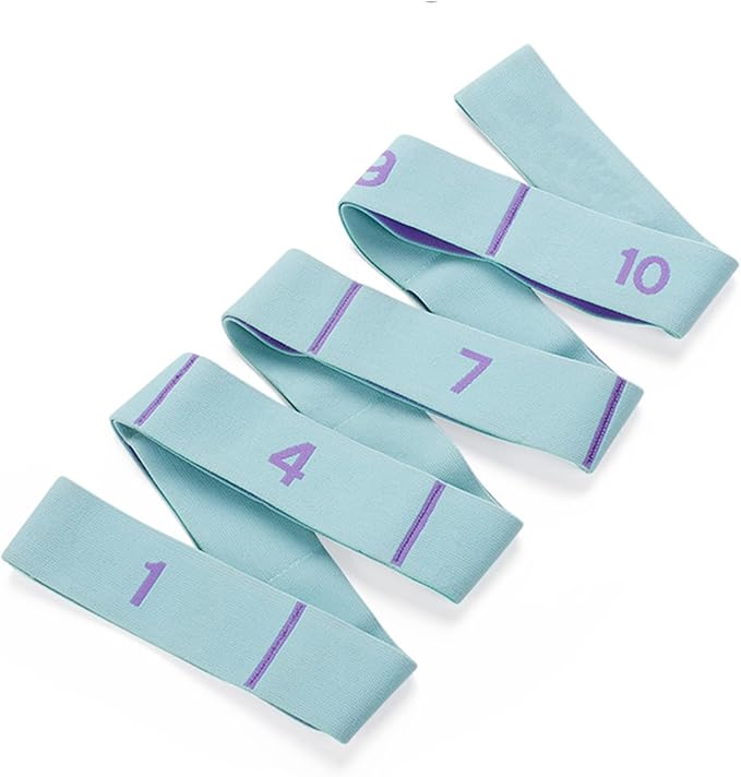 11 Loops Stretch band - Yoga, Pilates, Ballet, and Physical Therapy Stretching strap for Flexibility, Leg Stretching, and Exercise - Durable Stretching equipment for Dance and Fitness