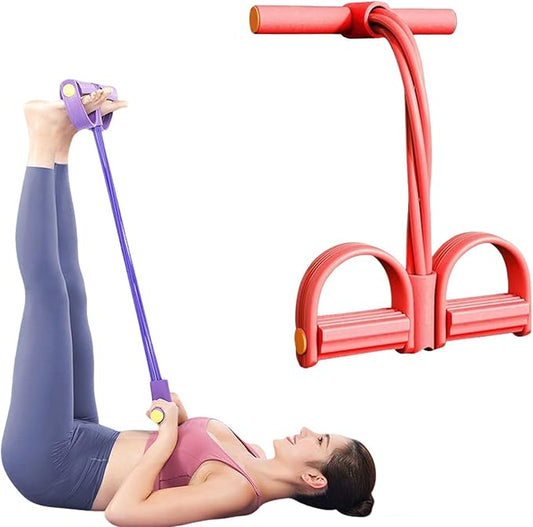 2025 Upgrade Multifunction Tension Rope or Exercise Sit Up Exercise Equipment,Pedal Ankle Puller,Bands-6 Tube Pedal Ankle Puller for Women Men