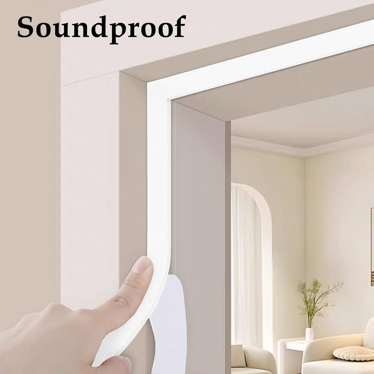 Weather Stripping Door Seal White,2Inch Wide X 1/4 Inch Thick,Air Conditioner Window Seal,Self Adhesive Foam Tape High Density Foam Sealing Strip,Soundproof Foam Tape Roll,Total 16.4 Feet Long
