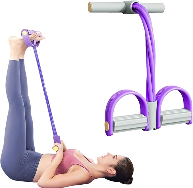 2025 Upgrade Multifunction Tension Rope or Exercise Sit Up Exercise Equipment,Pedal Ankle Puller,Bands-6 Tube Pedal Ankle Puller for Women Men