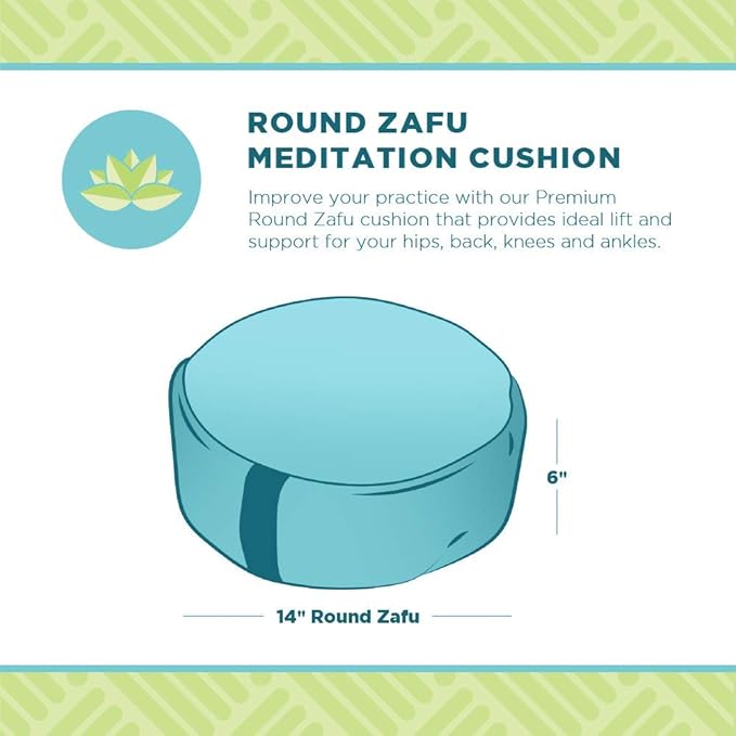 Bean Products Zafu Meditation Pillows for Sitting on Floor, Yoga Cushion, Cotton/Buckwheat Fill Yoga Pillow, Zafu Meditation Cushion, Zen Kneeling Prayer Pad- Made in USA - 14" Round - Orchid