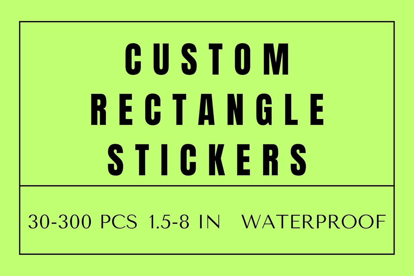 Custom Rectangle Stickers for Business Logo, Custom Rectangle Labels for Candle Jar Coffee, 30-300 pcs, Waterproof Glossy Vinyl Stickers, Upload Your Design (1x2.5 in)