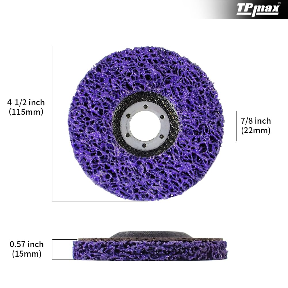 4-1/2" x7/8'' Stripping Discs Rust Remover Wheel Remove Paint and Oxidation Poly Strip Wheel Disc Abrasive Angle Grinding Wheel - 10 Pack(Purple)