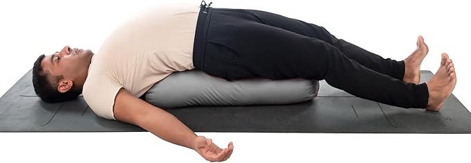 Yogikuti Iyengar Yoga Bolster for Restorative Yoga and Meditation – Lightweight Cotton Support Pillow with Handle for Easy Carry, Versatile for Pose Modification, Balance, Back Relief, and Relaxation