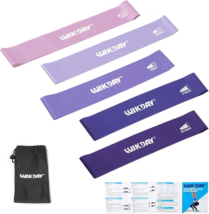 Resistance Bands for Working Out Exercise Loop Bands Workout Bands Set for Men Women Body Stretching, Crossfit Training, Home Workout, Physical Therapy, Booty Legs, Set of 5