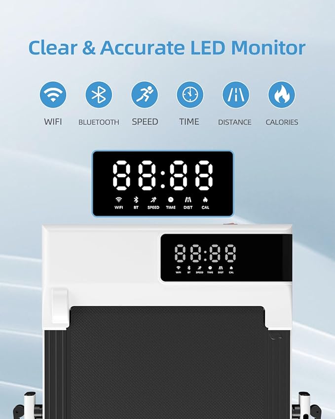 Walking Pad Treadmill with Handle Bar 3.0 HP Foldable Treadmills 300LBS Capacity Folding Walking Pad 3 in 1 Under Desk Treadmill Remote Control with APP