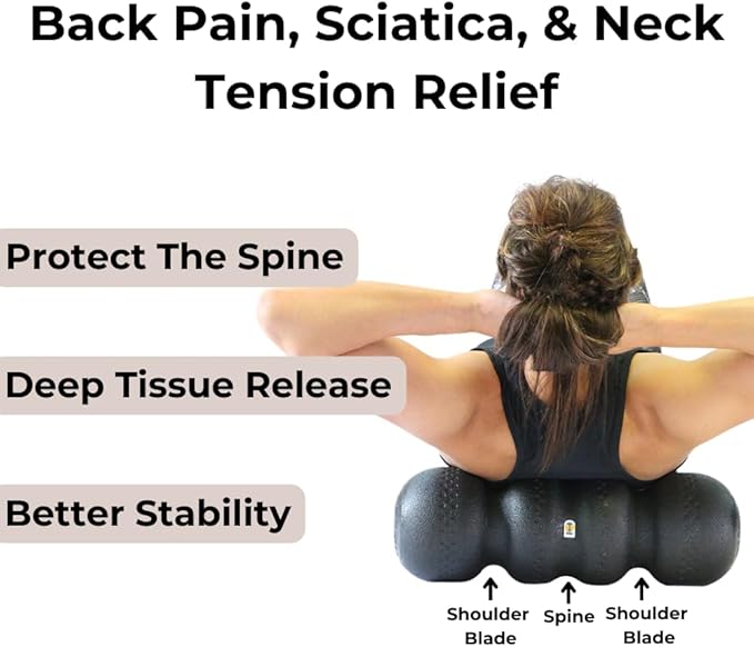 Rollga PRO - The Better Foam Roller for Physical Therapy. Deep Tissue Massage Roller for Muscle Recovery, Back Pain Relief & Flexibility. Yoga & Pilates Exercise Roller. Beginner & Athlete Approved.