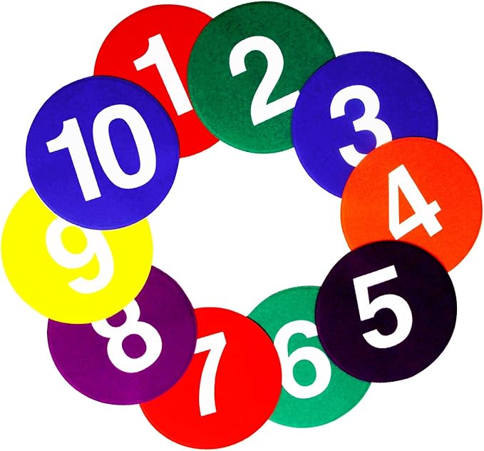 9 Inch Poly Spots, 10/24 PCS Anti-Slip Spot Markers Floor Spots, Waterproof Flat Filed Cones Poly Dots for Agility Drills, Basketball, Football Training, Sport Activities and Exercise