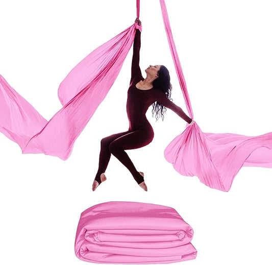 15/25 Yards Aerial Silk Professional Indoor Aerial Yoga Hammock Fabric Outdoor Fitness Silk for Dance, Circus Training, Home Gym