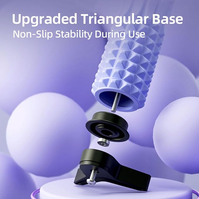 RUNWE Foam Roller with Stand - Roller Foam for Back Pain, 21 inch Trigger Point Deep Tissue Massage, Medium Density Grid Bracket Foam Rollers, Myofascial Release, Relieves Leg Muscle Pain