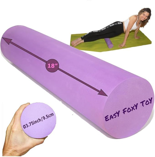 Small Size Low-Medium Density EVA 4 Inch Foam Roller for Back &Leg Pain; Sore Muscle Recovery; Trigger Point Massage Roller Ø3.75x18inch Physical Therapy; Helps as Spine Cracker Stretcher