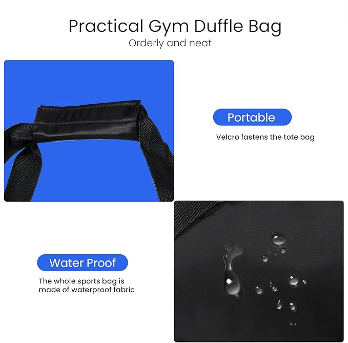 C&F BOGMOST Small Gym Bag for Travel & Duffel - 17 Inch Lightweight Carry On Bag for Men & Women, Mini Duffel Bag,Perfect for Sports, Weekend Trips, and Overnight Stays, Black