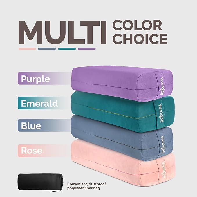 Yes4All Triple-Layer Sponge Yoga Bolster Pillow for Restorative Yoga & Meditation - Versatile Yoga Support Pillow, Balance & Poses Modification