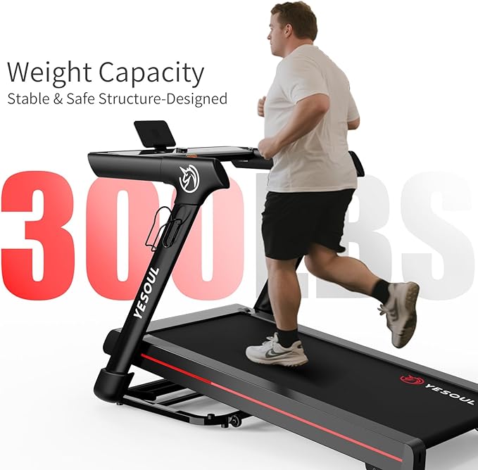 Yesoul Walking Pad Treadmill with 10% Auto Incline, Under Desk Treadmill for Home Walking, Hiking & Running, 300lbs Capacity, Smart App Scenic Routes & Live Classes, Remote & LED Display