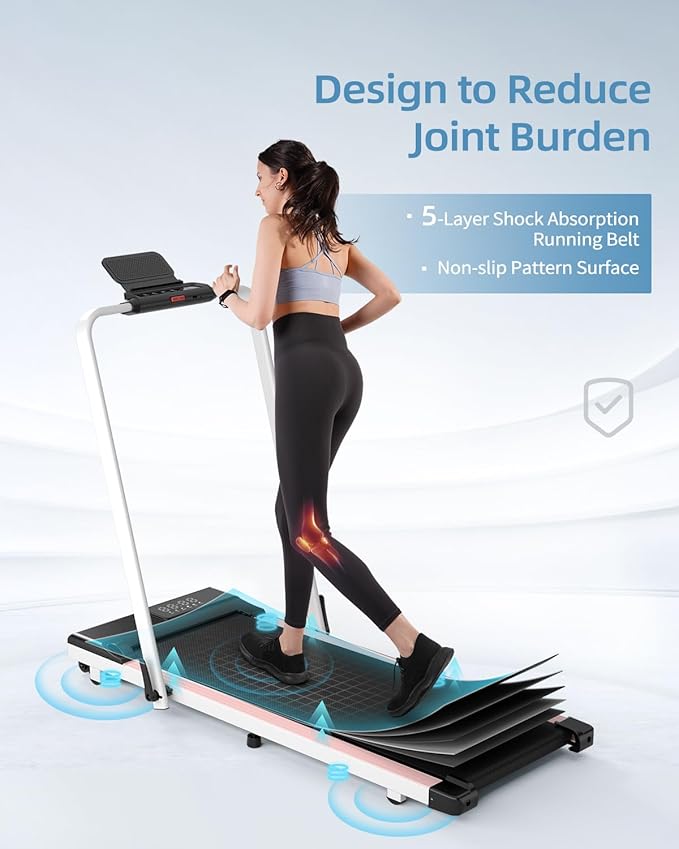 Walking Pad Treadmill with Handle Bar 3.0 HP Foldable Treadmills 300LBS Capacity Folding Walking Pad 3 in 1 Under Desk Treadmill Remote Control with APP