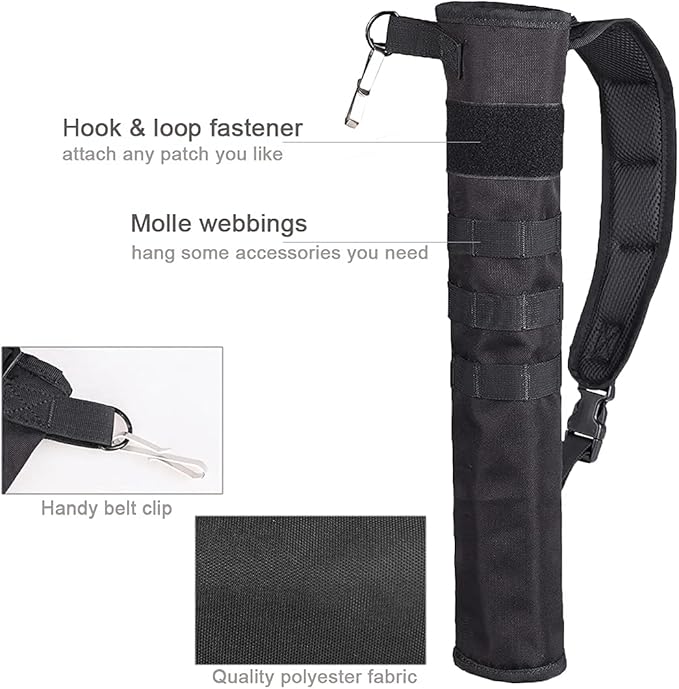 KRATARC Archery Lightweight Back Arrow Quiver Dual Use Foldable Compact Hip Arrows Bag with Molle System Hanged for Target Shooting