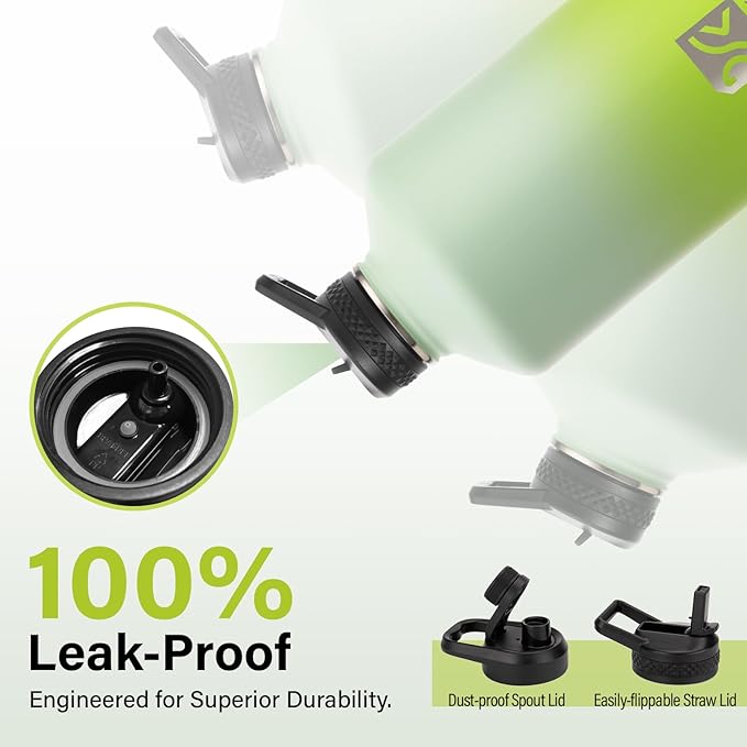 1 Gallon Water Bottle Insulated | Thickened Stainless Steel Vacuum Metal Water Jug | Portable Sports Large for Gym and Hiking with Straw, Carrier Bag, Handle Strap | BPA-Free 128 oz