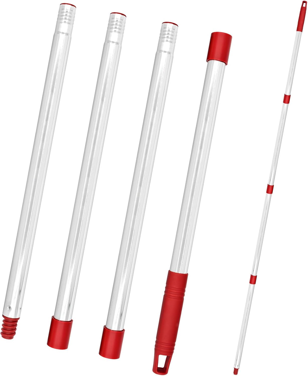 Mop Handle for Ocedar,Spin Mop Replacement Handle Compatible with O Cedar, American Threaded Joint Mop Handle 4-Section 30-to-58 inch Mop Replacement Stick