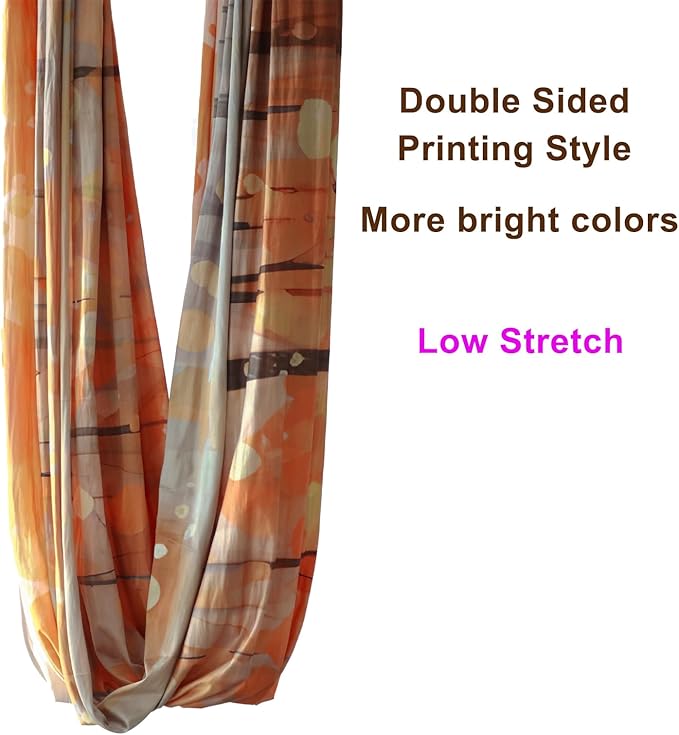 F.Life Aerial Yoga Hammock kit- Yoga Swing Multicolor 5 yards-Flying Yoga Include Daisy Chain,Carabiner and Pose Guide