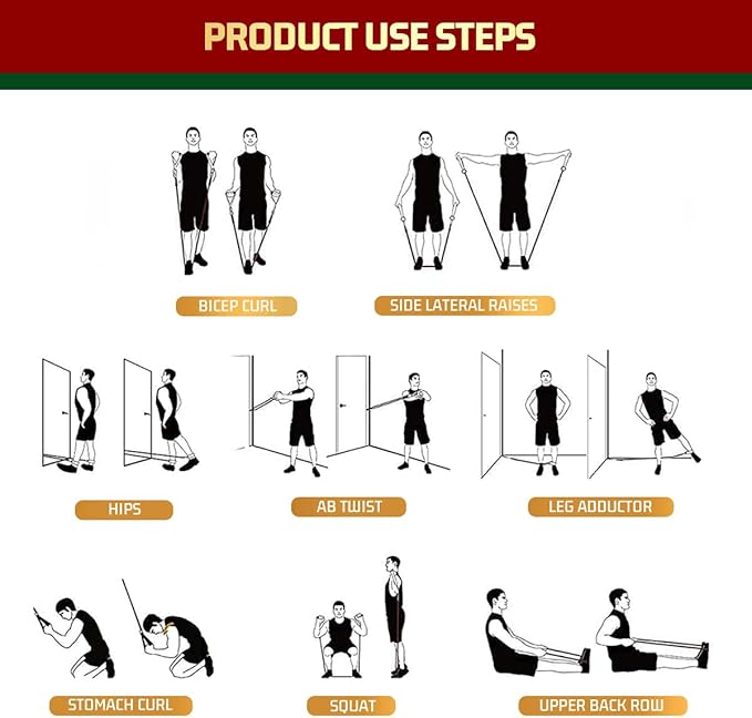 VEICK Resistance Bands, Exercise Bands, Workout Bands, Resistance Bands for Working Out with Handles for Men and Women, Exercising Bands for Fitness Weights Work Out at Home