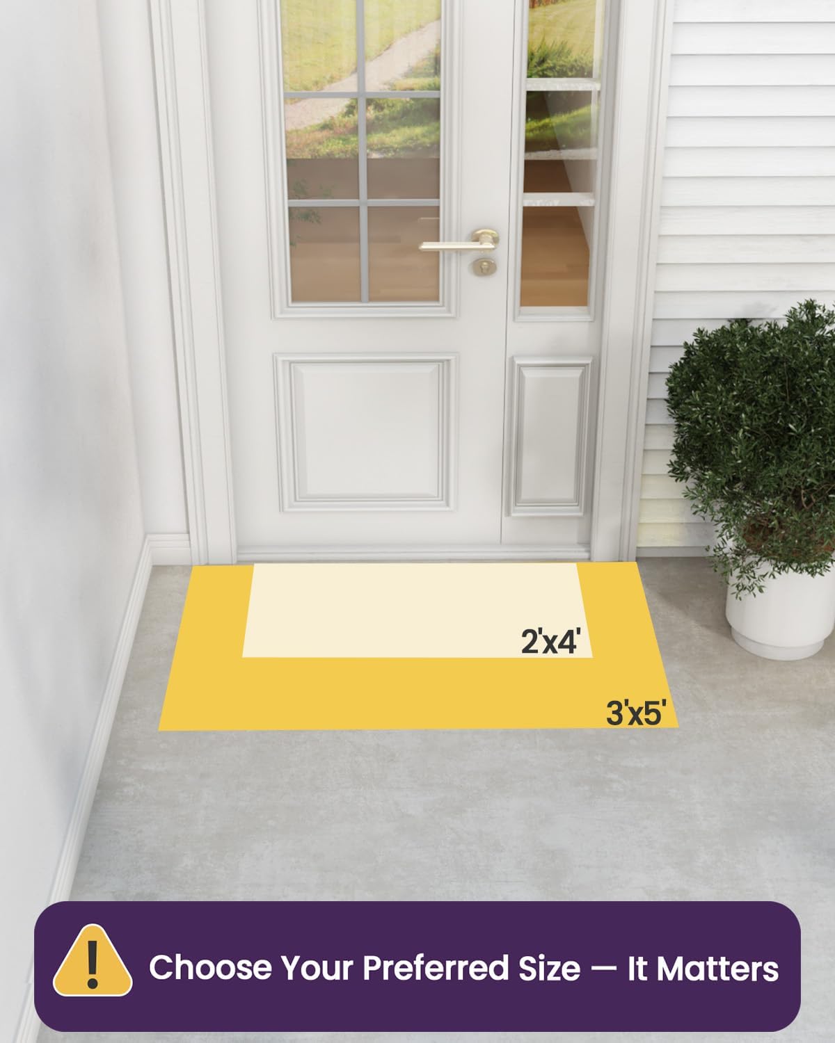 DEXI Front Door Mat Outside Entrance, Heavy Duty Non Slip Low Profile Doormat for Entryway, Trap Dirt and Moisture Welcome Mats, Easy Clean, Patio, Garage, 5x3, Grey