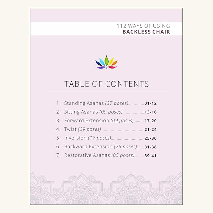 California Wellness Backless Yoga Chair with Yoga Book | Portable Folding Chair | Iyengar Yoga Chair | Flexibility & Strength Training Tool | Yoga Chairs for Adults | Supports Balance Handstand