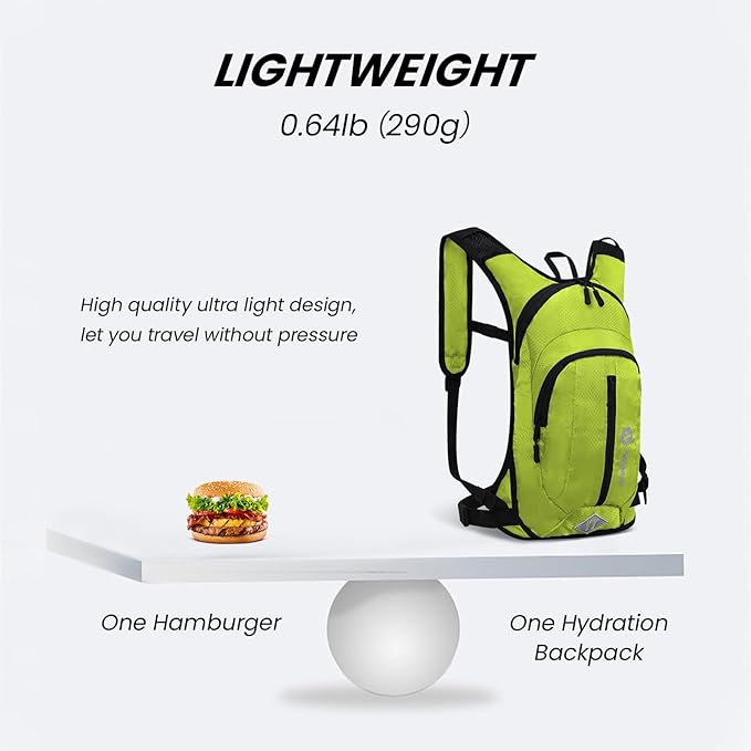 Nepest Hydration Pack Backpack for Women & Men, Lightweight Water Backpack with 2L Water Bladder for Hiking Cycling Running Biking