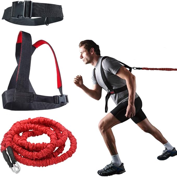 YNXing Dynamic Resistance Trainer for Resistance Training to Improve Strength, Power, and Agility 5m/2m Elastic Cord Set