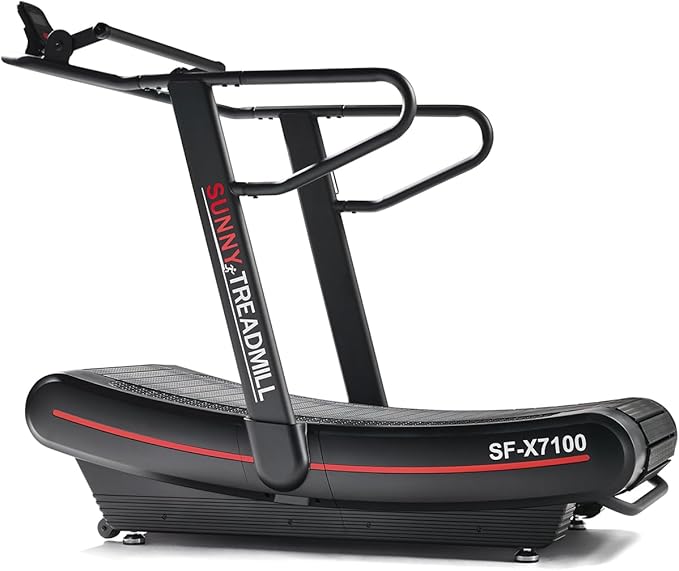 Sunny Health & Fitness Premium Manual Treadmill – Non-Motorized, Heavy-Duty, Commercial-Grade, Adjustable Handlebar, for Endurance Training, Optional 8-Level Magnetic Assistance & Free SunnyFit App