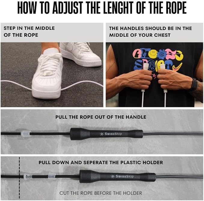 Speed Jump Rope by Dayan Kolev, 5mm PVC Skipping Rope, Great for Beginners and Advanced Athlets, Designed for Fitness, Cardio, Boxing & CrossFit, Adjustable length with Unbreakable Handles