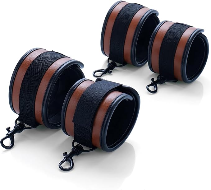 6pcs Black PU Adjustable Straps Sports Training Fitness Gear Home Yoga Set