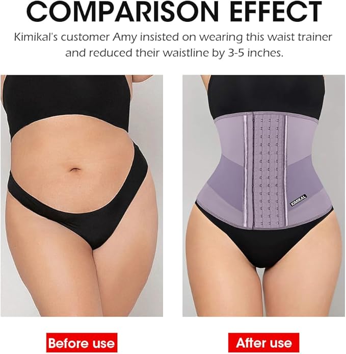 KIMIKAL Women Waist Trainer Corset Belt: Under Clothes Sport Tummy Control Long Torso Shapewear