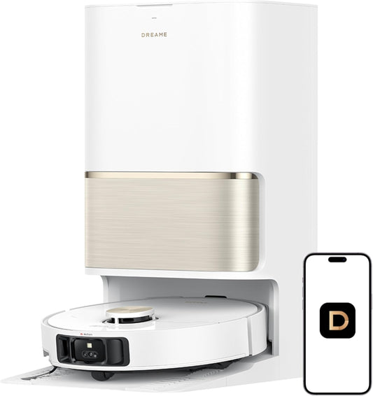 DREAME L50 Ultra Robot Vacuum and Mop White, 19,500Pa Suction, with Auto-Empty and Mop Self-Cleaning, Precise Obstacle Avoidance, HyperStream Detangling DuoBrush
